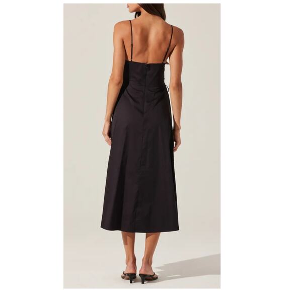 NWT ASTR the Label Lace-Up Cotton Poplin Midi Dress Size Small - Picture 2 of 13